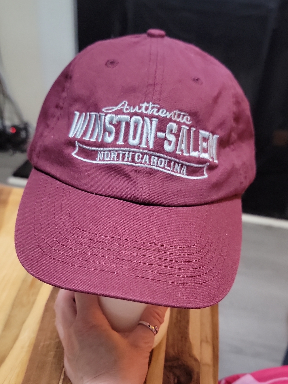 Winston-Salem North Carolina Embroidered Baseball Cap - Maroon
